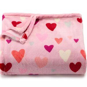 The Big One Hearts super soft plush throw 60"x72"